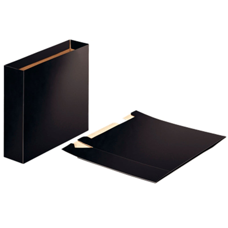 Esselte Cajetin de Carton para Archivadores - Tamaño A4 - Lomo 75mm - Capacidad 500 Hojas - Color Negro (20 unidades)