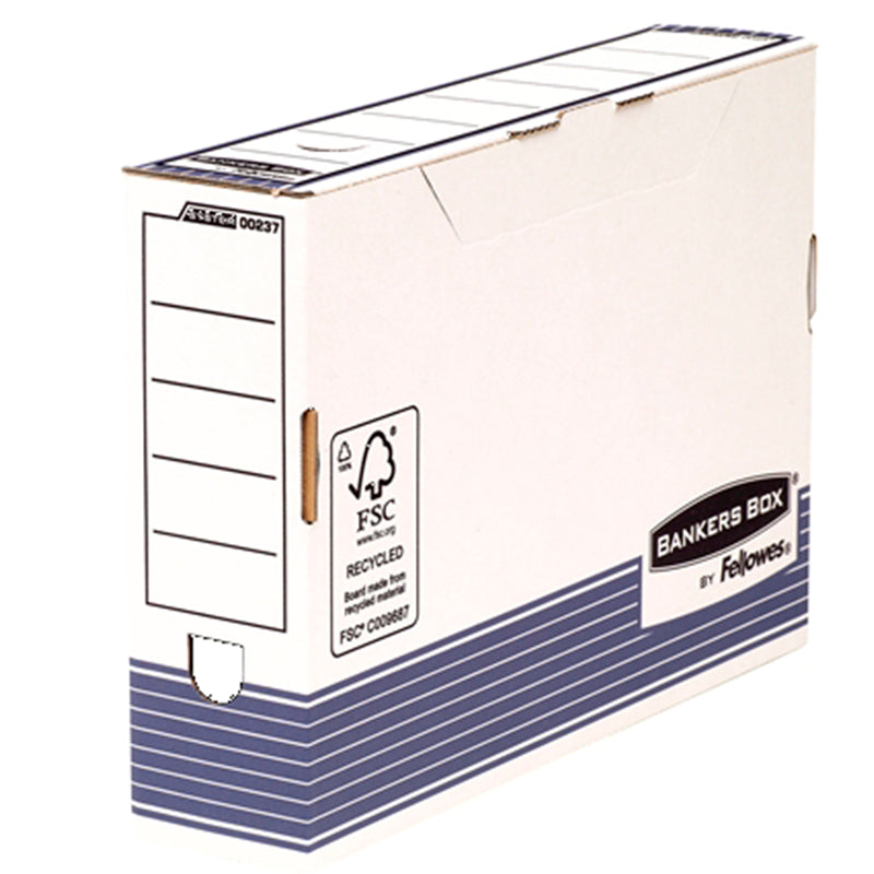 Fellowes Bankers Box Caja de Archivo Definitivo 80mm Folio - Montaje Automatico Fastfold - Carton Reciclado Certificacion FSC (10 unidades)