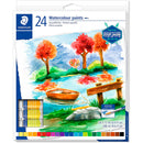 Staedtler Pack de 24 Tubos de Acuarela 12ml - Colores Brillantes - Usar en Papel Acuarela o Cartulina - Colores Surtidos