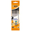 Bic Cristal Original Pack de 5 Boligrafos de Bola - Punta Redonda de 1.0mm - Trazo 0.4mm - Tinta con Base de Aceite - Color Negro