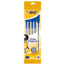 Bic Cristal Original Pack de 5 Boligrafos de Bola - Punta Redonda de 1.0mm - Trazo 0.4mm - Tinta con Base de Aceite - Color Azul