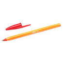 Bic Orange Original Fine Boligrafo de Bola - Punta Redonda de 0.8mm - Trazo de 0.30mm - Tinta con Base de Aceite - Cuerpo Naranja - Color Rojo (20 unidades)