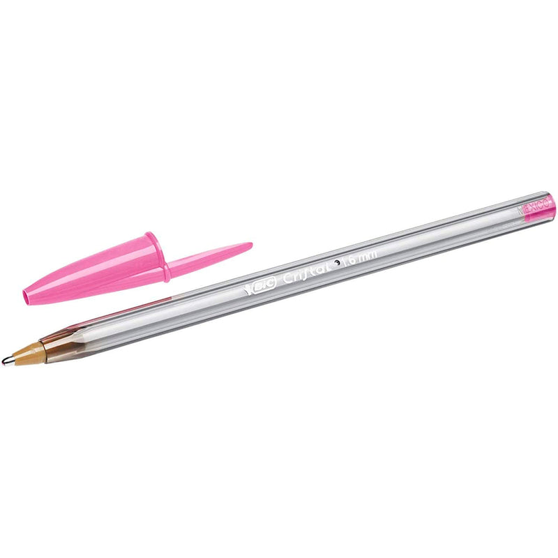 Bic Cristal Fun Boligrafo de Bola - Punta Gruesa de 1.6mm - Tinta con Base de Aceite - Color Rosa (20 unidades)