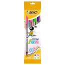 Bic Cristal Fun Pack de 4 Boligrafos de Bola - Punta Redonda de 1.6mm - Trazo 0.42mm - Tinta con Base de Aceite - Colores Surtidos