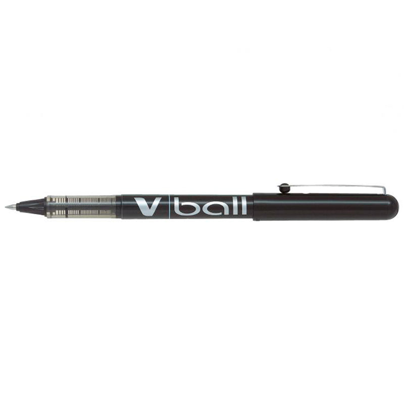 Pilot Boligrafo de tinta liquida V Ball 05 Rollerball - Punta de bola redonda 0.5mm - Trazo 0.3mm - Color Negro (12 unidades)