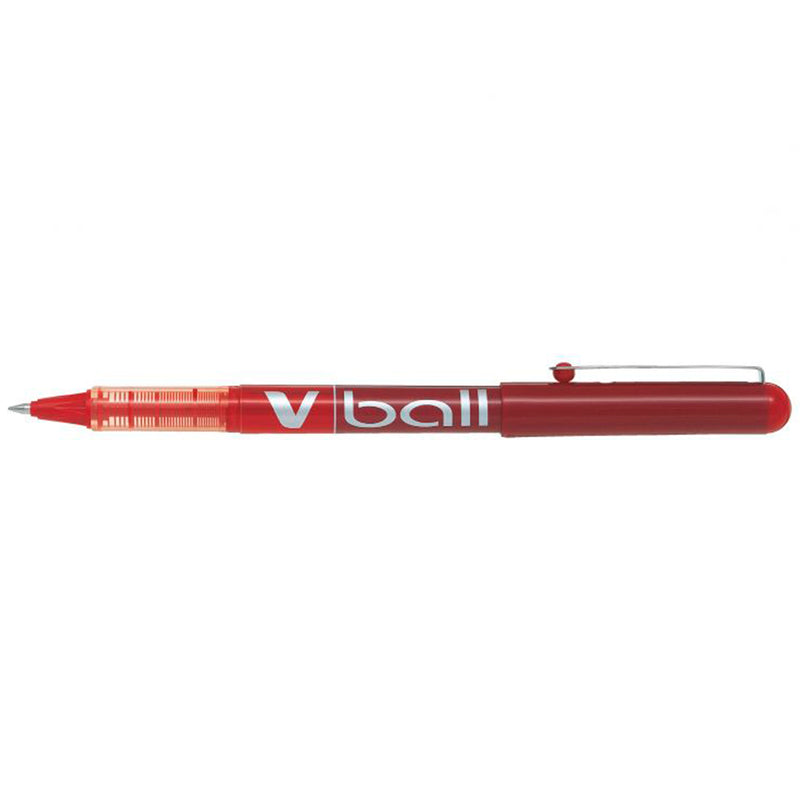 Pilot Boligrafo de tinta liquida V Ball 05 Rollerball - Punta de bola redonda 0.5mm - Trazo 0.3mm - Color Rojo (Pack de 12 unidades)