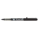 Pilot Boligrafo de tinta liquida V Ball 07 Rollerball - Punta de bola redonda 0.7mm - Trazo 0.5mm - Color Negro (12 unidades)