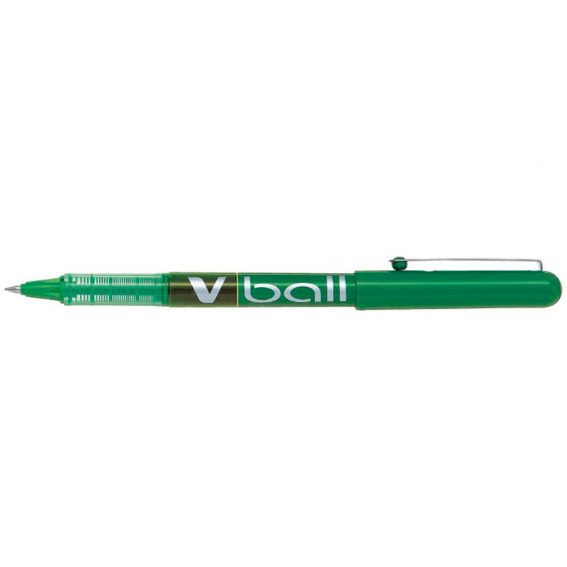 Pilot Boligrafo de Tinta Liquida V Ball 07 Rollerball - Punta de Bola Redonda 0.7mm - Trazo 0.5mm - Color Verde (Pack de 12 unidades)