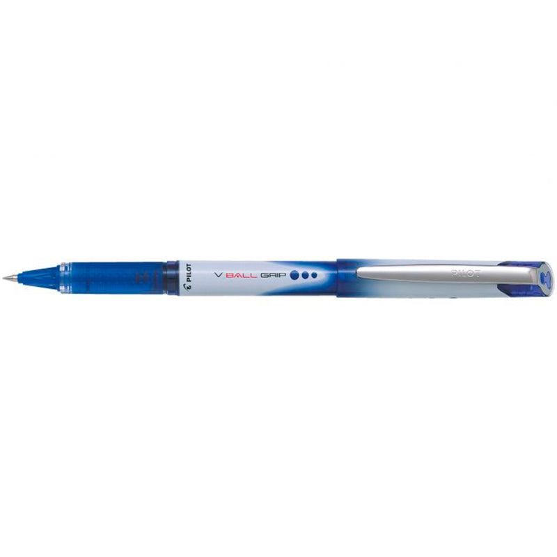 Pilot Boligrafo de Tinta Liquida V Ball Grip 05 - Punta de Bola Conica 0.5mm - Trazo 0.3mm - Grip de Goma - Color Azul (12 unidades)