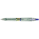 Pilot Boligrafo de Bola Retractil B2P Ecoball BeGreen - Punta Redonda 1mm - Trazo 0.27mm - 86,64% de Plastico Reciclado - Recargable - Color Azul (10 unidades)