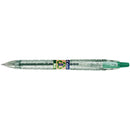 Pilot Boligrafo de Bola Retractil B2P Ecoball BeGreen - Punta Redonda 1mm - Trazo 0.27mm - 86,64% de Plastico Reciclado - Recargable - Color Verde (10 unidades)