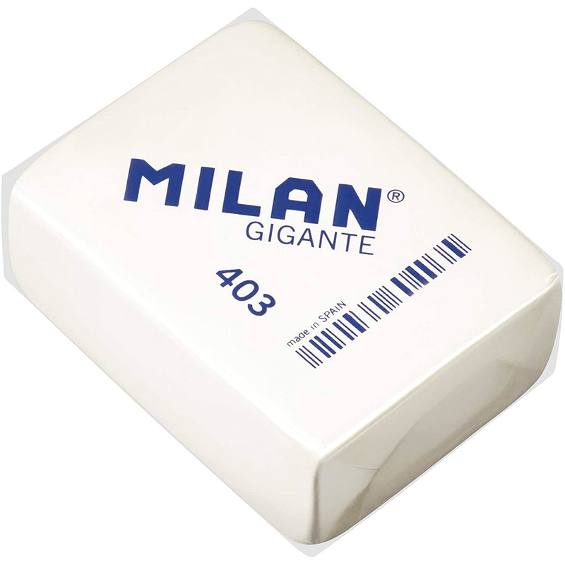 Milan 403 Goma de Borrar Gigante - Miga de Pan - Suave Caucho Sintetico - Color Blanco (3 unidades)