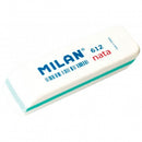 Milan Nata 612 Goma de Borrar Biselada - Plastico - Suave - No Abrasiva - Color Blanco (12 unidades)