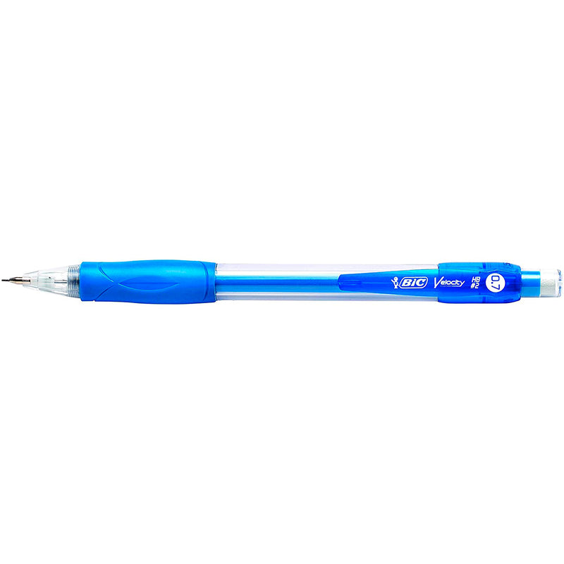 Bic Velocity Portaminas 0.7mm HB con Goma - Zona Grip - Larga Duracion - Cuerpo de Colores Surtidos (12 unidades)