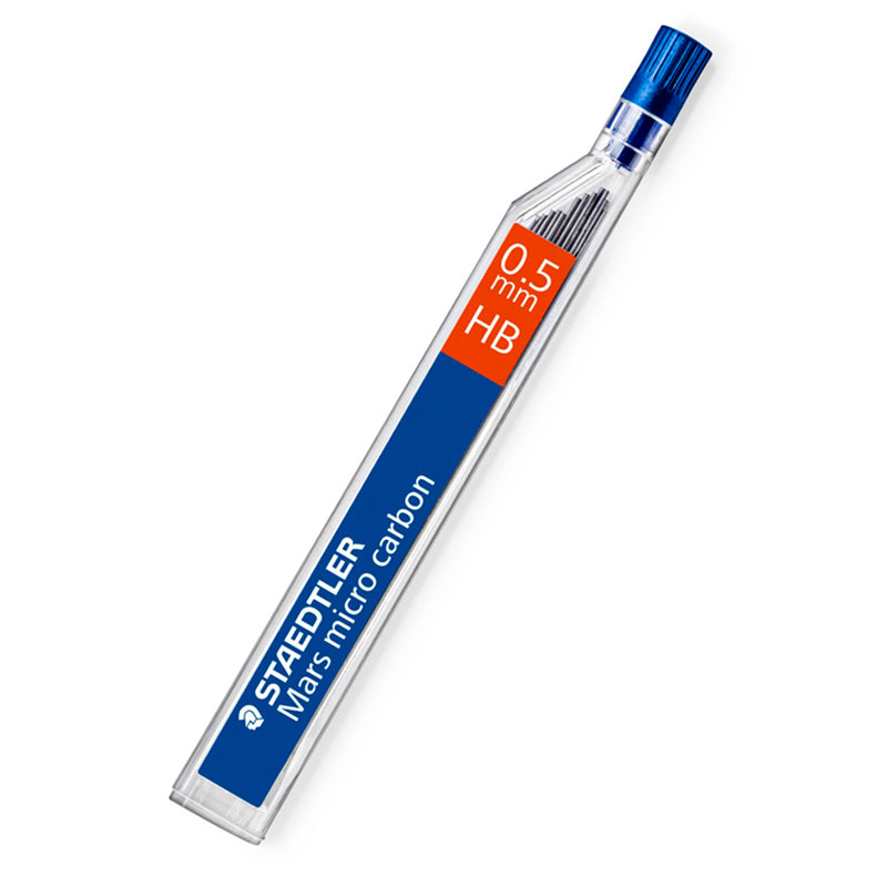 Staedtler Mars Micro Minas para Portaminas 0.5mm HB - Fuertes y Duraderas - Sin PVC - Apta para la Mayoria de Portaminas (12 unidades)