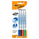 Bic Velleda 1721 Pack de 4 Rotuladores para Pizarra - Punta Fina - Trazo de 1.6mm - Borrado Optimo - Colores Surtidos