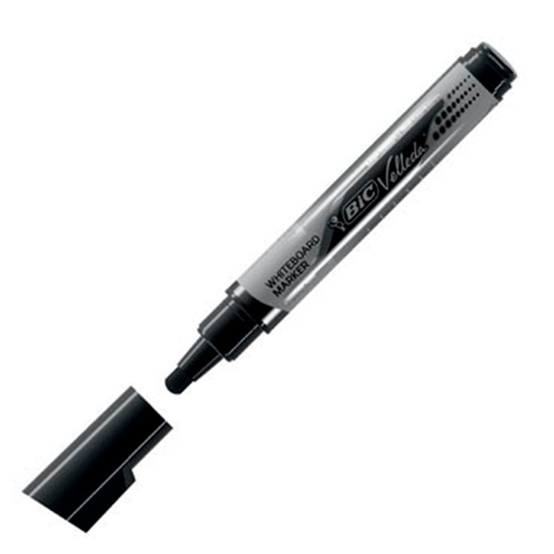 Bic Velleda Tank Marcador para Pizarra - Punta Ancha - Tinta Liquida - Borrado Optimo - Color Negro (12 unidades)