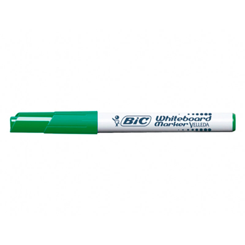 Bic Velleda 1741 Marcador para Pizarra - Punta de 4.5 mm - Trazo 1.4mm - Tinta con Base de Acetona - Borrado Optimo - Larga Duracion - Color Verde (12 unidades)