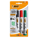 Bic Marking 2300 Ecolutions Pack de 4 Rotuladores Permanentes - Punta Biselada - Tinta con Base de Alcohol - Ecologico - Colores Surtidos