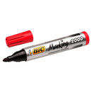 Bic Marking 2000 Ecolutions Rotulador Permanente - Tinta con Base de Alcohol - Ecologico - Secado Rapido - Color Rojo (12 unidades)