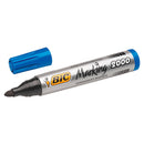 Bic Marking 2000 Ecolutions Rotulador Permanente - Tinta con Base de Alcohol - Ecologico - Secado Rapido - Color Azul (12 unidades)