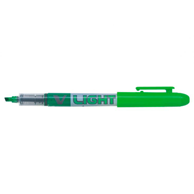 Pilot Rotulador Marcador V-Light - Punta Biselada 3.60mm - Trazo de 3.30mm - Color Verde (12 unidades)