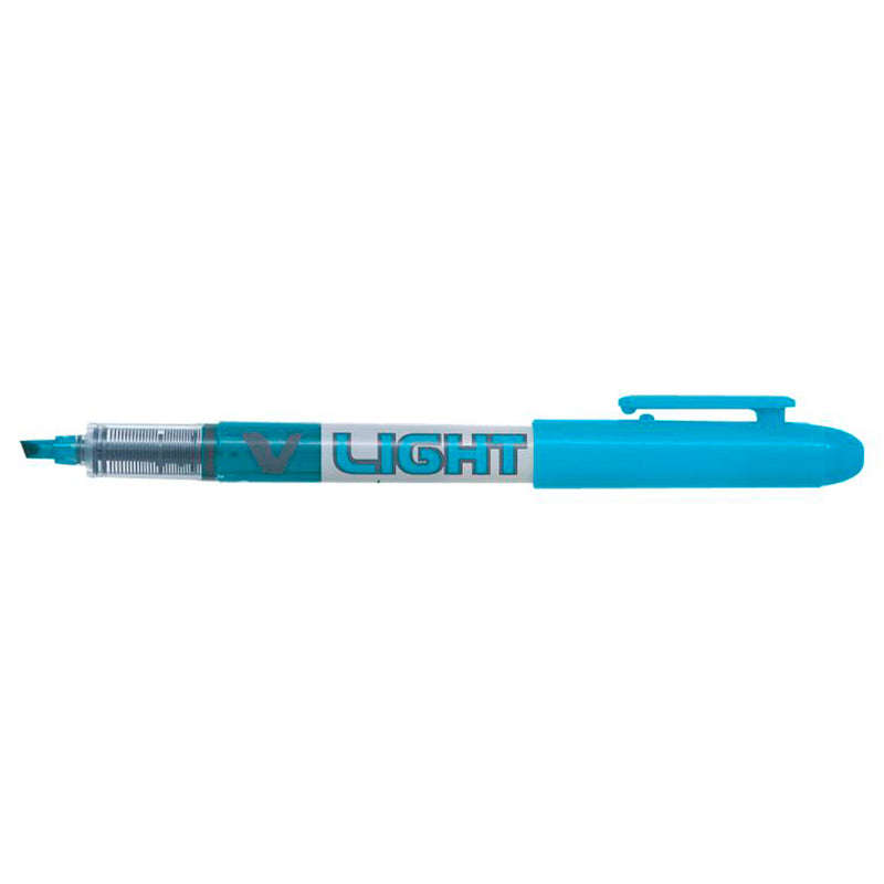 Pilot Rotulador Marcador V-Light - Punta Biselada 3.60mm - Trazo de 3.30mm - Color Azul (12 unidades)