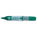 Pilot V-Board Master Begreen Rotulador para Pizarra Blanca - Punta Redonda 6mm - Trazo 2.3mm - 91% Plastico Reciclado - Recargable - Color Verde (10 unidades)