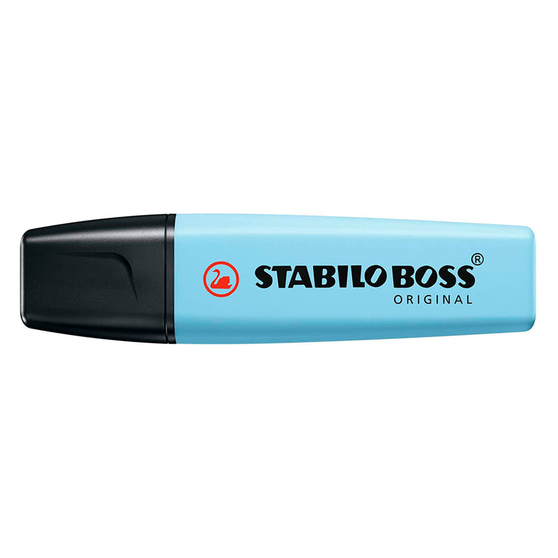 Stabilo Boss 70 Pastel Marcador Fluorescente - Trazo entre 2 y 5mm - Recargable - Tinta con Base de Agua - Color Azul Ventoso (Pack de 10 unidades)