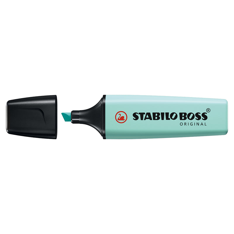 Stabilo Boss 70 Pastel Rotulador Marcador Fluorescente - Trazo entre 2 y 5mm - Recargable - Tinta con Base de Agua - Color Toque Turquesa (Pack de 10 unidades)