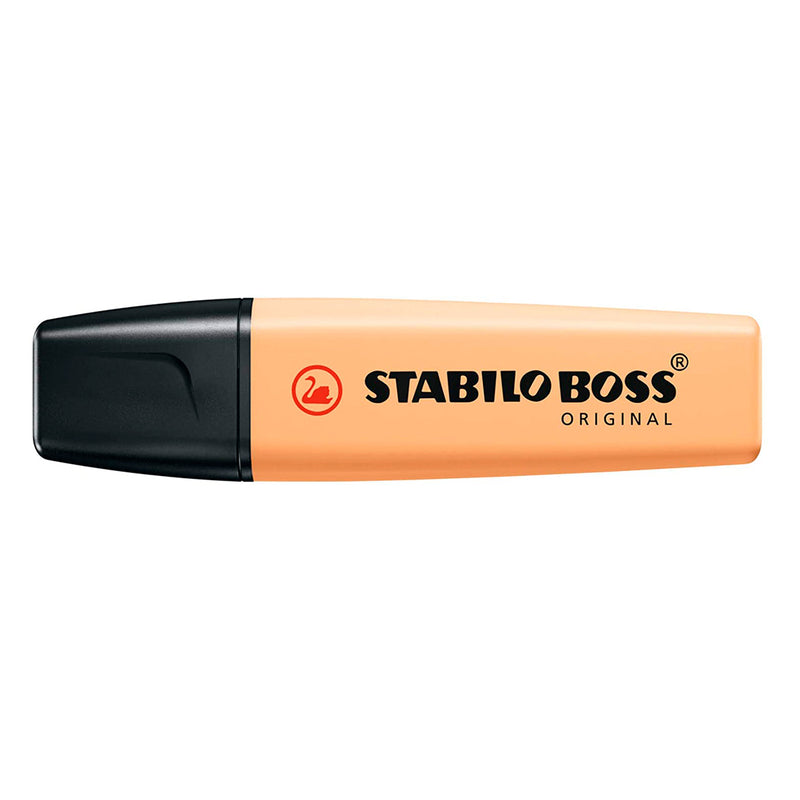 Stabilo Boss 70 Pastel Marcador Fluorescente - Trazo entre 2 y 5mm - Recargable - Tinta con Base de Agua - Color Naranja Palido (Pack de 10 unidades)
