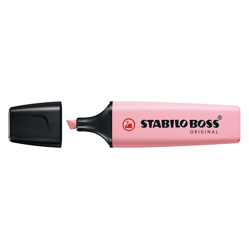 Stabilo Boss 70 Pastel Rotulador Marcador Fluorescente - Trazo entre 2 y 5mm - Recargable - Tinta con Base de Agua - Color Rubor Rosa (Pack de 10 unidades)