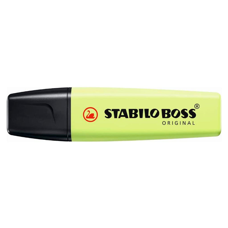 Stabilo Boss 70 Pastel Marcador Fluorescente - Trazo entre 2 y 5mm - Recargable - Tinta con Base de Agua - Color Chispa de Lima (Pack de 10 unidades)