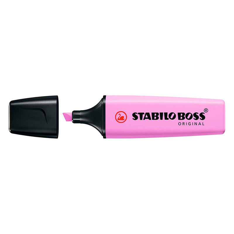 Stabilo Boss 70 Pastel Marcador Fluorescente - Trazo entre 2 y 5mm - Recargable - Tinta con Base de Agua - Color Fucsia Helado (10 unidades)