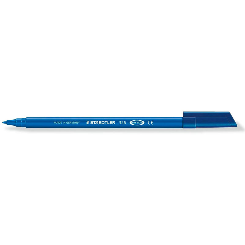 Staedtler Noris 326 Rotulador de Punta Fina - Trazo 1mm Aprox - Tina Base de Agua - Color Azul (10 unidades)