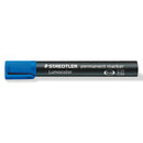 Staedtler Lumocolor 352 Rotulador Permanente - Punta Redonda - Trazo 2mm Aprox - Capuchon con Clip - Secado Rapido - Color Azul (10 unidades)