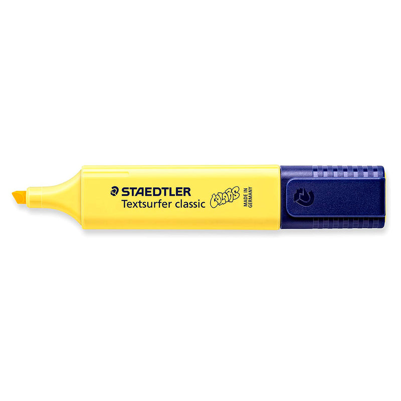 Staedtler Textsurfer Classic 364 Pastel Marcador Fluorescente - Punta Biselada - Trazo entre 1 - 5mm - Tinta con Base de Agua - Color Amarillo Girasol (10 unidades)