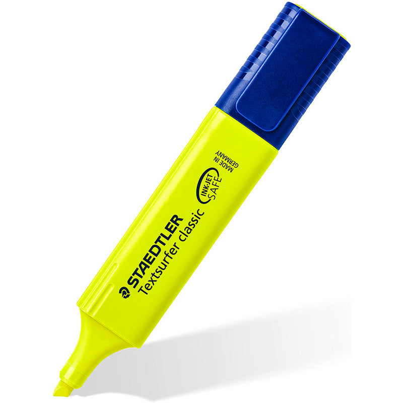 Staedtler Textsurfer Classic 364 Marcador Fluorescente - Punta Biselada - Trazo entre 1 - 5mm - Tinta con Base de Agua - Color Amarillo (10 unidades)