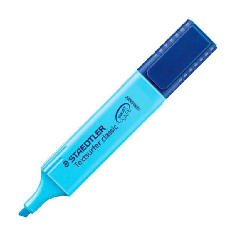 Staedtler Textsurfer Classic 364 Marcador Fluorescente - Punta Biselada - Trazo entre 1 - 5mm - Tinta con Base de Agua - Color Azul (10 unidades)