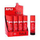 Apli Barra de Pegamento Adhesivo 21g - No Toxica - Secado Instantaneo - No Arruga o Humedece el Papel - Apto para Uso Escolar (12 unidades)