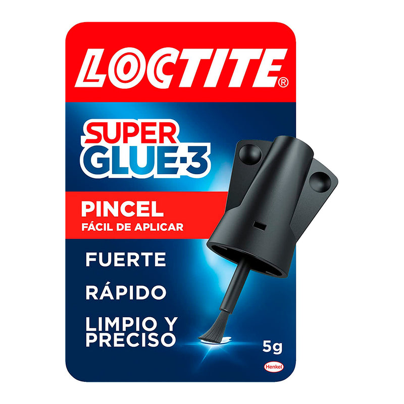 Loctite Super Glue-3 Pincel 5gr - Adhesivo Universal Triple Resistencia - Fuerza y Uso Instantaneo - 2640969/2046283/2640782/2641844