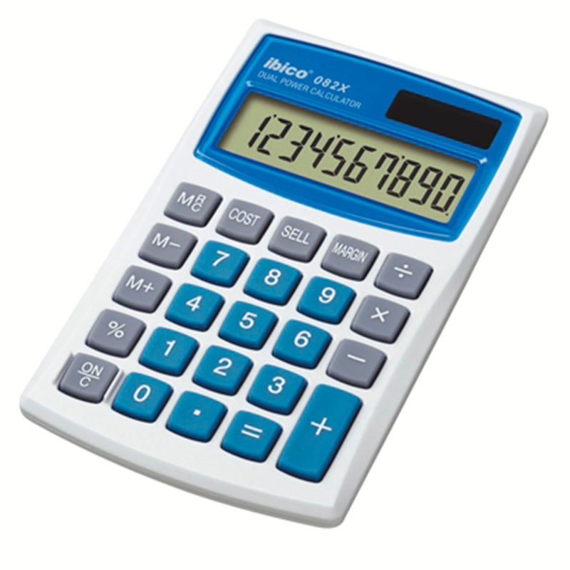 Ibico 082X Calculadora de Bolsillo - Teclas Grandes - Compacta - LCD de 10 Digitos - Funcion Margen de Beneficio