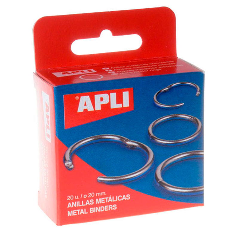 Apli Pack de 20 Anillas Metalicas Articuladas Ø20 mm