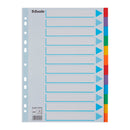 Esselte Separadores 12 Posiciones - Multitaladro - 6 Colores - Carton - Tamaño A4