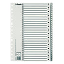 Esselte Bolsa de 25 Indices Numericos de Plastico - Pestañas 1 al 31 - Multitaladro - Formato Folio - Color Gris (25 unidades)