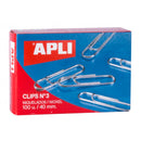 Apli Pack de 100 Clips Niquelados nº3 40 mm