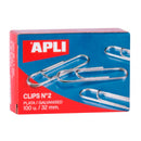 Apli Pack de 100 Clips Galvanizados nº2 32 mm