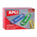 Apli Pack de 100 Clips nº2 32 mm - Colores Surtidos
