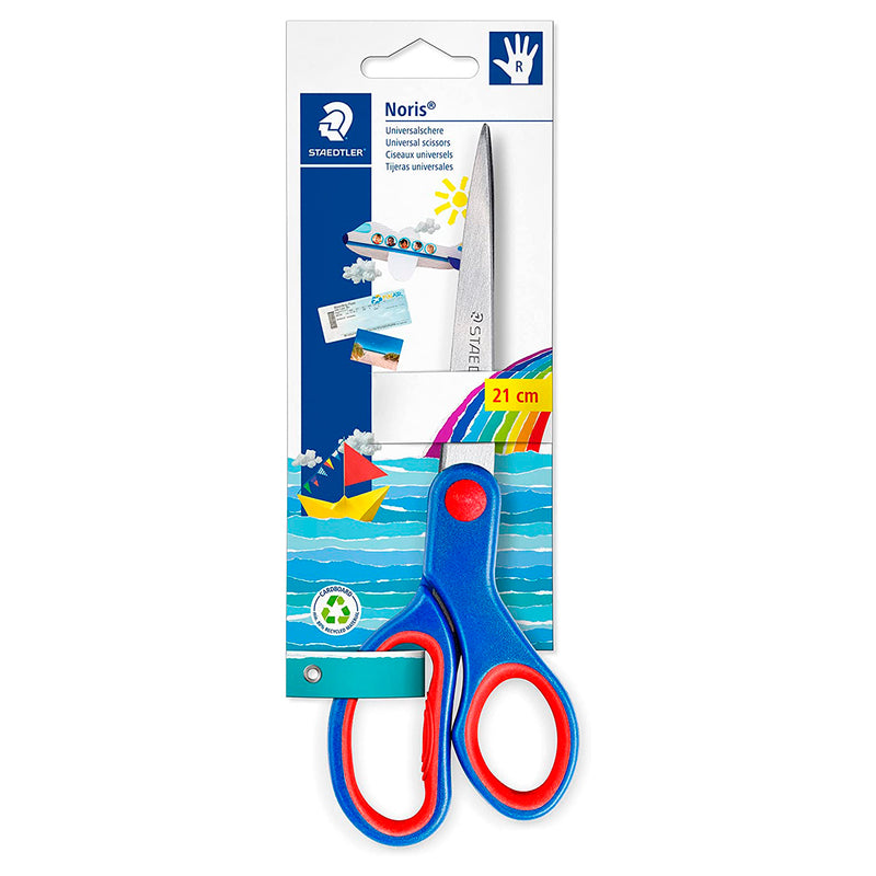 Staedtler Noris 965 Tijera Escolar para Niños - Acero Inoxidable - Suave y Ergonomica - Corte de Calidad - Longitud 21cm