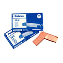 Petrus Grapas 22/6 Cobreadas - Hasta 30 Hojas - Caja de 1000 Grapas - Patilla de 6mm